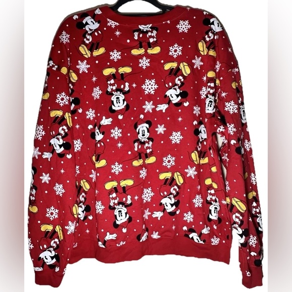 *SOLD* Disney Womens 2XL Sweatshirt XXL Red Mickey Mouse Santa Christmas - Picture 2 of 7